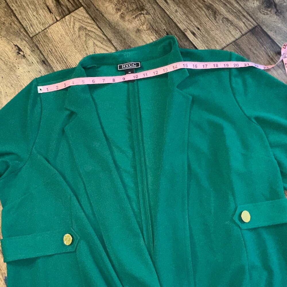Chic Teal Blazer with Gold Button Details - Picture 6 of 11
